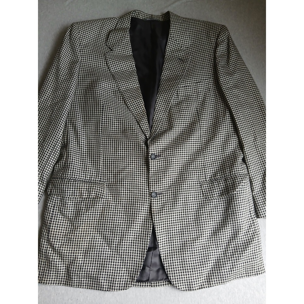 Canali Blazer 56 L / US 46 Wool Herringbone Plaid Wool Silk Classic Italy READ